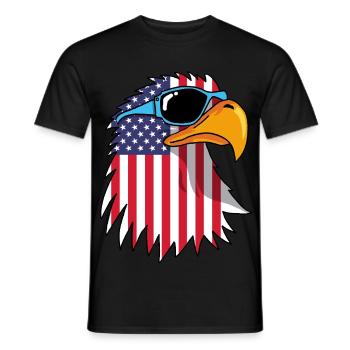 Adler und amerikanische Flagge - Männer T-Shirt - Schwarz - Vorne - AI Model Male 178 light (178cm)