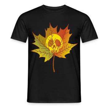Schädel und totes Blatt - Männer T-Shirt - Schwarz - Vorne - AI Model Male 178 light (178cm)