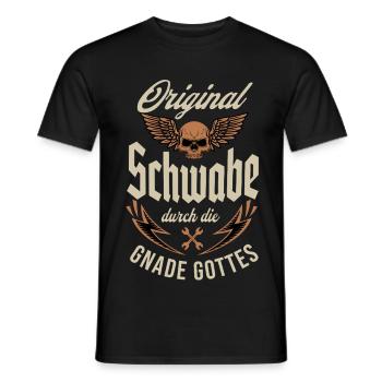 Original Schwabe durch die Gnade Gottes - Männer T-Shirt - Schwarz - Vorne - AI Model Male 178 light (178cm)