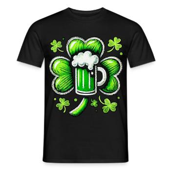 Green Pastel St. Patrick's Beer Design - Men's T-Shirt - black - Front - AI Model Male 178 light (178cm)