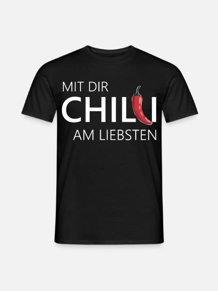 mit dir chilli am liebsten chili chillen - Männer T-Shirt - Schwarz