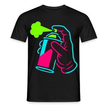 Graffiti Dose im Pop-Art-Style - Männer T-Shirt - Schwarz - Vorne - AI Model Male 178 light (178cm)