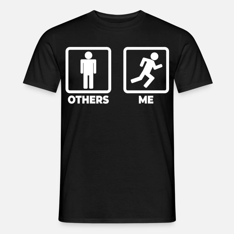Läufer Strichmännchen - Männer T-Shirt - Schwarz