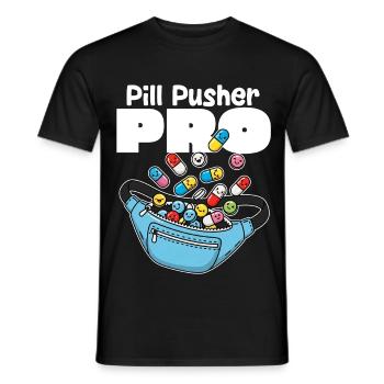 PILL PUSHER PRO - NURSE GIFT - Men's T-Shirt - black - Front - AI Model Male 178 light (178cm)