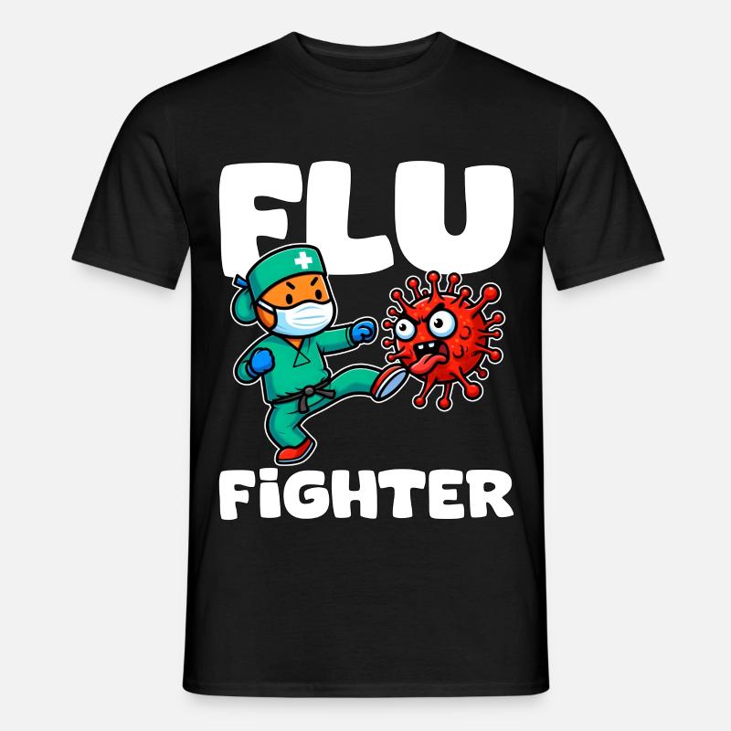 FLU FIGHTER - KRANKENSCHWESTER GESCHENK - Männer T-Shirt - Schwarz