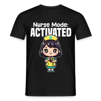 NURSE MODE ACTIVATED - NURSE GIFT - Men's T-Shirt - black - Front - AI Model Male 178 light (178cm)