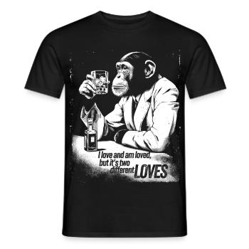 Sophisticated Monkey Cheers Design - Men's T-Shirt - black - Front - AI Model Male 178 light (178cm)