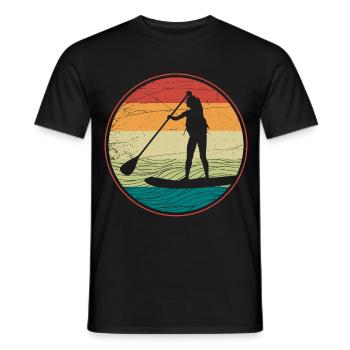 SUP Sunset Vibes - Men's T-Shirt - black - Front - AI Model Male 178 light (178cm)