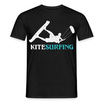 Ride the Wind – Kitesurf Style - Männer T-Shirt - Schwarz - Vorne - AI Model Male 178 light (178cm)