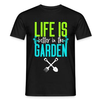 Life is Better in the Garden - Men's T-Shirt - black - Front - AI Model Male 178 light (178cm)