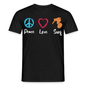 Peace Love Surf - T-shirt homme - noir - Devant - AI Model Male 178 light (178cm)