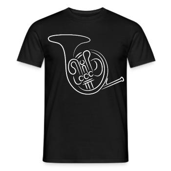 French horn sketch - Men's T-Shirt - black - Front - AI Model Male 178 light (178cm)