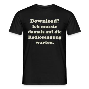 Download? Ich wartete auf die Radiosendung – Retro - Männer T-Shirt - Schwarz - Vorne - AI Model Male 178 light (178cm)