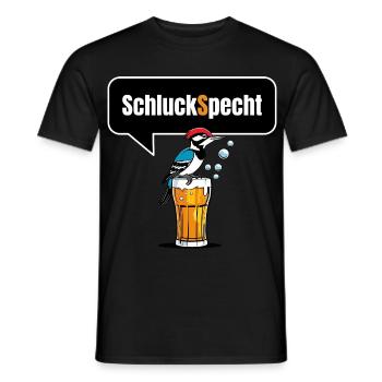 Lustiges Trinkspruch Shirt- SchluckSpecht - Männer T-Shirt - Schwarz - Vorne - AI Model Male 178 light (178cm)