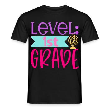 Level 1. Klasse - Schulanfang - Männer T-Shirt - Schwarz - Vorne - AI Model Male 178 light (178cm)