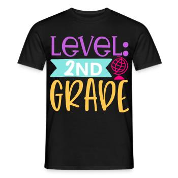 Level 2nd Grade Unlocked - Back to School - Men's T-Shirt - black - Front - AI Model Male 178 light (178cm)