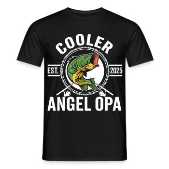 Cooler Angel Opa Fischen Ruhestand - Männer T-Shirt - Schwarz - Vorne - AI Model Male 178 light (178cm)