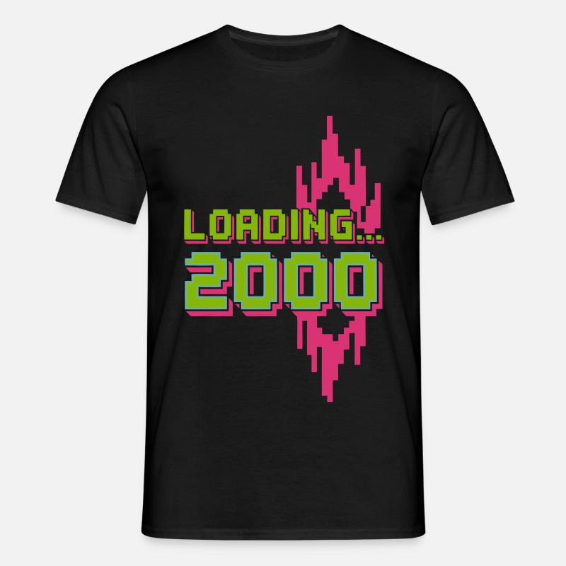 Retro Pixel Loading 2000 Design - Männer T-Shirt - Schwarz