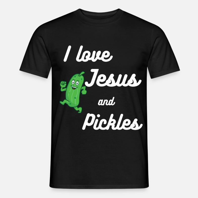 Gurken und Jesus Religiös - Männer T-Shirt - Schwarz
