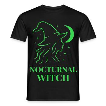 Nocturnal Witch mit Mond und Sternen Grün - Männer T-Shirt - Schwarz - Vorne - AI Model Male 178 light (178cm)