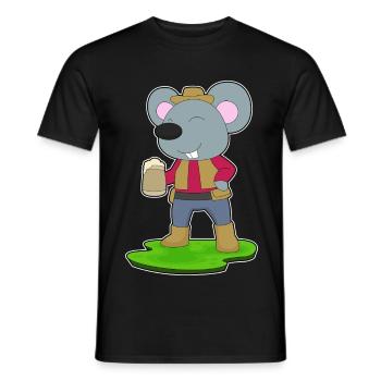 Maus Bier - Männer T-Shirt - Schwarz - Vorne - AI Model Male 178 light (178cm)