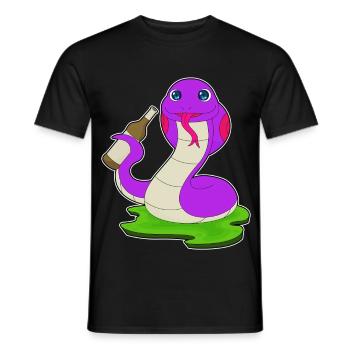 Schlange Flasche Bier - Männer T-Shirt - Schwarz - Vorne - AI Model Male 178 light (178cm)