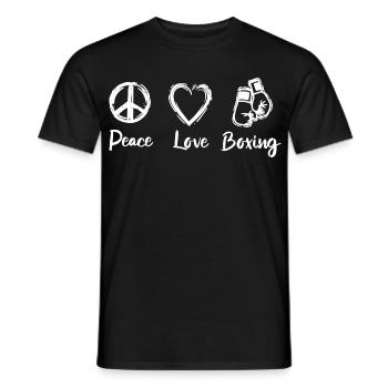 Peace Love Boxing - Men's T-Shirt - black - Front - AI Model Male 178 light (178cm)