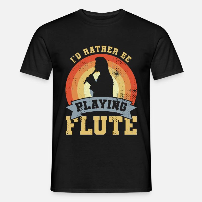 I’d Rather Be Playing Flute - Männer T-Shirt - Schwarz