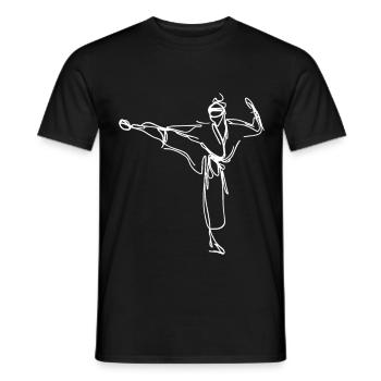 Karateka Skizze - Männer T-Shirt - Schwarz - Vorne - AI Model Male 178 light (178cm)