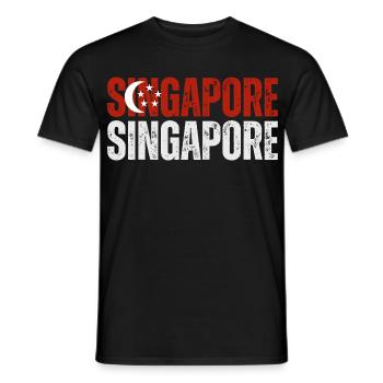 Flagge von Singapur, ich liebe Singapur - Männer T-Shirt - Schwarz - Vorne - AI Model Male 178 light (178cm)
