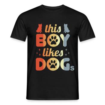Boy who likes dogs - Men's T-Shirt - black - Front - AI Model Male 178 light (178cm)