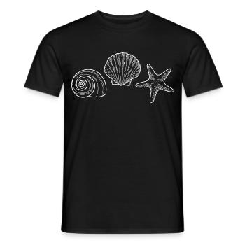 Coquillage, Étoile de mer, Escargot - blanc - T-shirt homme - noir - Devant - AI Model Male 178 light (178cm)