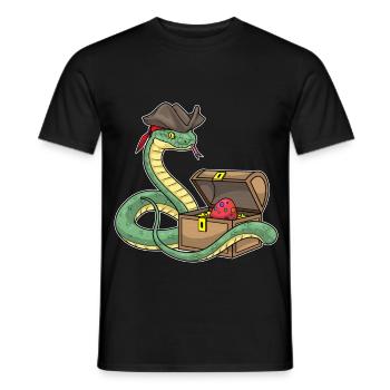 Snake Easter Pirate - Men's T-Shirt - black - Front - AI Model Male 178 light (178cm)
