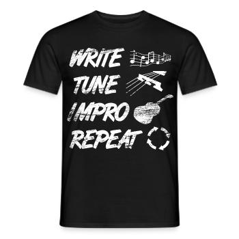Schreiben Musizieren Improvisieren - Männer T-Shirt - Schwarz - Vorne - AI Model Male 178 light (178cm)