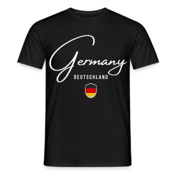 Deutschland, elegantes minimalistisches Design - Männer T-Shirt - Schwarz - Vorne - AI Model Male 178 light (178cm)