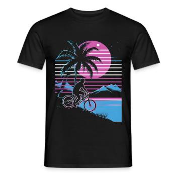 VTT Synthwave - T-shirt homme - noir - Devant - AI Model Male 178 light (178cm)