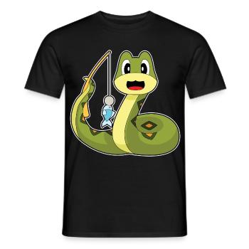 Schlange Angler Fisch Angeln - Männer T-Shirt - Schwarz - Vorne - AI Model Male 178 light (178cm)