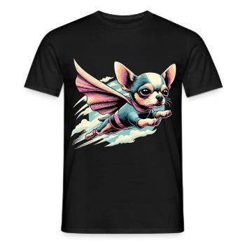 Super chien Chihuahua héros Cape Chi Chis cadeau - T-shirt homme - noir - Devant - AI Model Male 178 light (178cm)