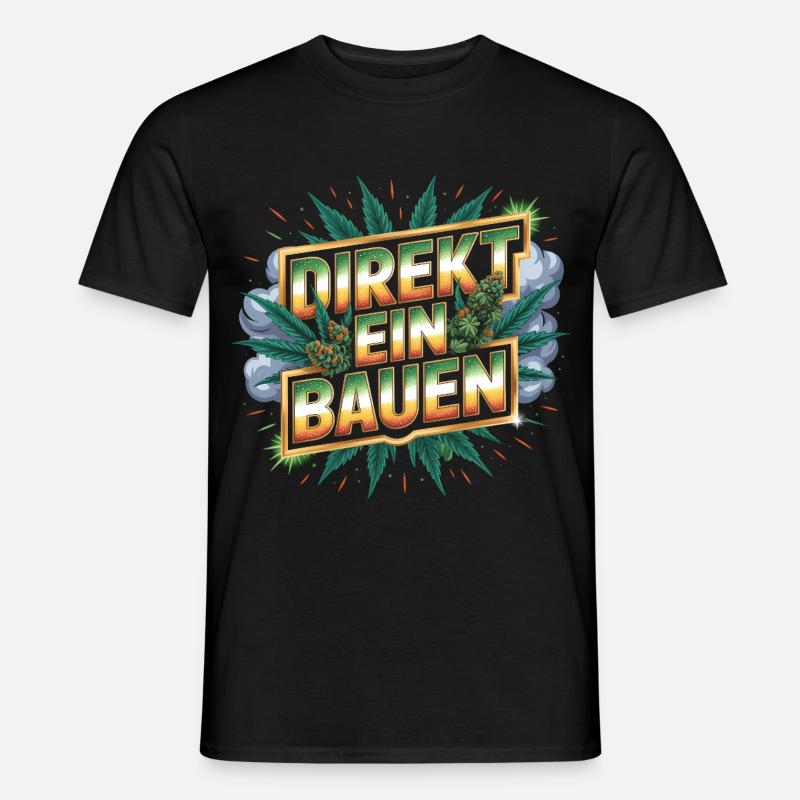 Direkt ein Bauen -  Deutsche Memes - Männer T-Shirt - Schwarz