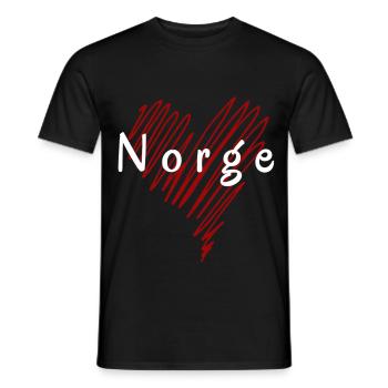 I love Norway, heart Norway - Men's T-Shirt - black - Front - AI Model Male 178 light (178cm)