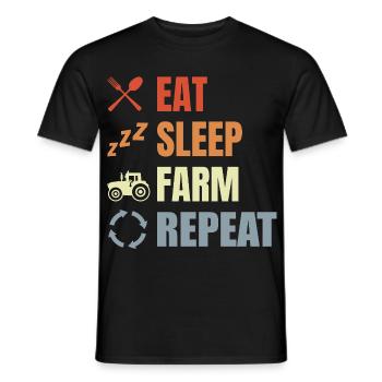 Eat Sleep Farm Repeat - Men's T-Shirt - black - Front - AI Model Male 178 light (178cm)