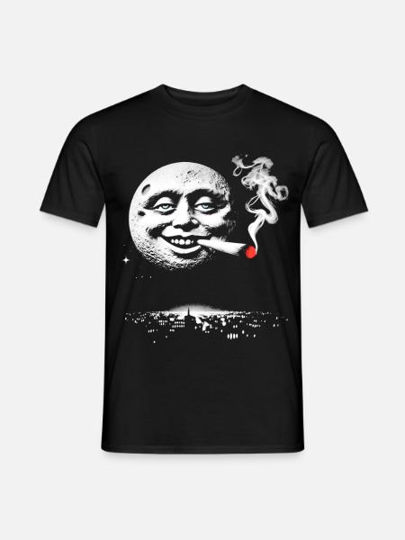 Mondscheiniger Unfug mit lächelndem Gesicht - Männer T-Shirt - Schwarz