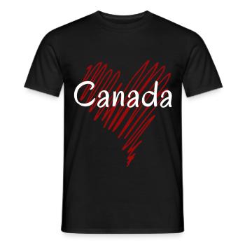 I love Canada, Canadian pride - Men's T-Shirt - black - Front - AI Model Male 178 light (178cm)