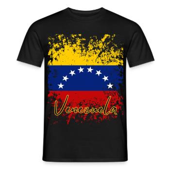 Venezolanische Flagge, ich liebe Venezuela - Männer T-Shirt - Schwarz - Vorne - AI Model Male 178 light (178cm)