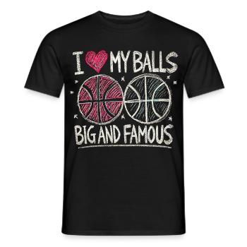 J’adore mes ballons gros et célèbre design de basket-ball - T-shirt homme - noir - Devant - AI Model Male 178 light (178cm)