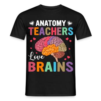 Le professeur d’anatomie aime les cerveaux – design coloré - T-shirt homme - noir - Devant - AI Model Male 178 light (178cm)