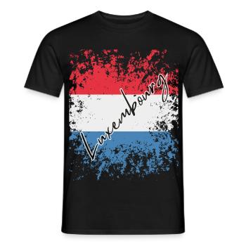 Luxemburger Grunge-Flagge, ich liebe Luxemburg - Männer T-Shirt - Schwarz - Vorne - AI Model Male 178 light (178cm)