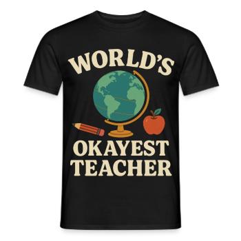 Teacher Planet Earth School and Funny - Men's T-Shirt - black - Front - AI Model Male 178 light (178cm)