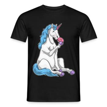 Einhorn Donut - Männer T-Shirt - Schwarz - Vorne - AI Model Male 178 light (178cm)