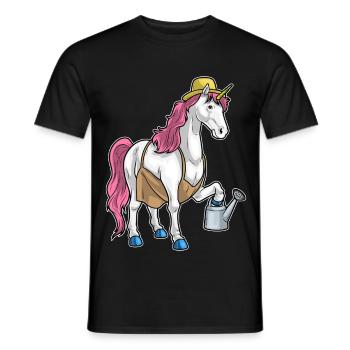 Unicorn Gardener Watering Can Garden - Men's T-Shirt - black - Front - AI Model Male 178 light (178cm)